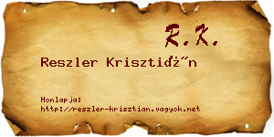 Reszler Krisztián névjegykártya